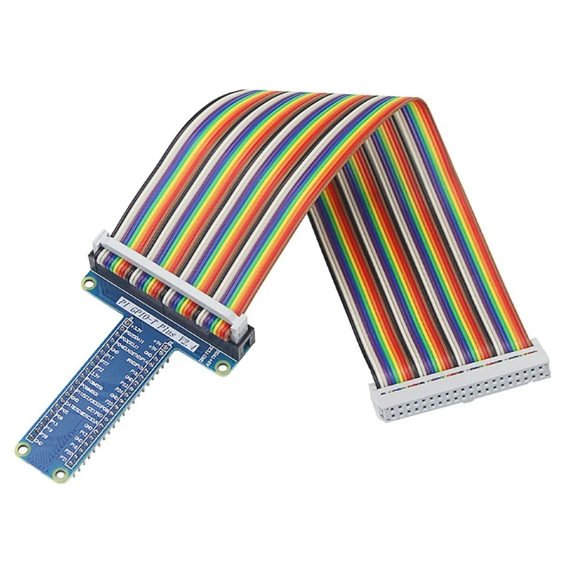 T Type RPi GPIO Breakout Expansion Board +20cm FC40 40Pin Flat Ribbon Cable for Raspberry Pi 3 2