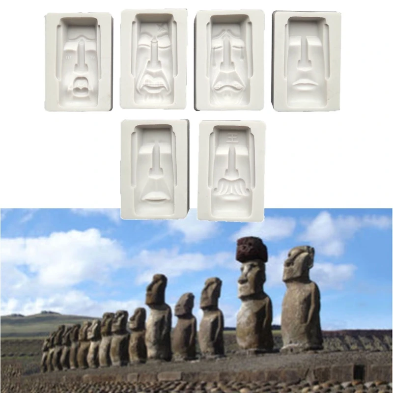 

1 Kit Easter Island Moai Monolith Sculpture Epoxy Resin Casting Casting Mold Chocolates Baking Mould Handmade Art Craft Tools