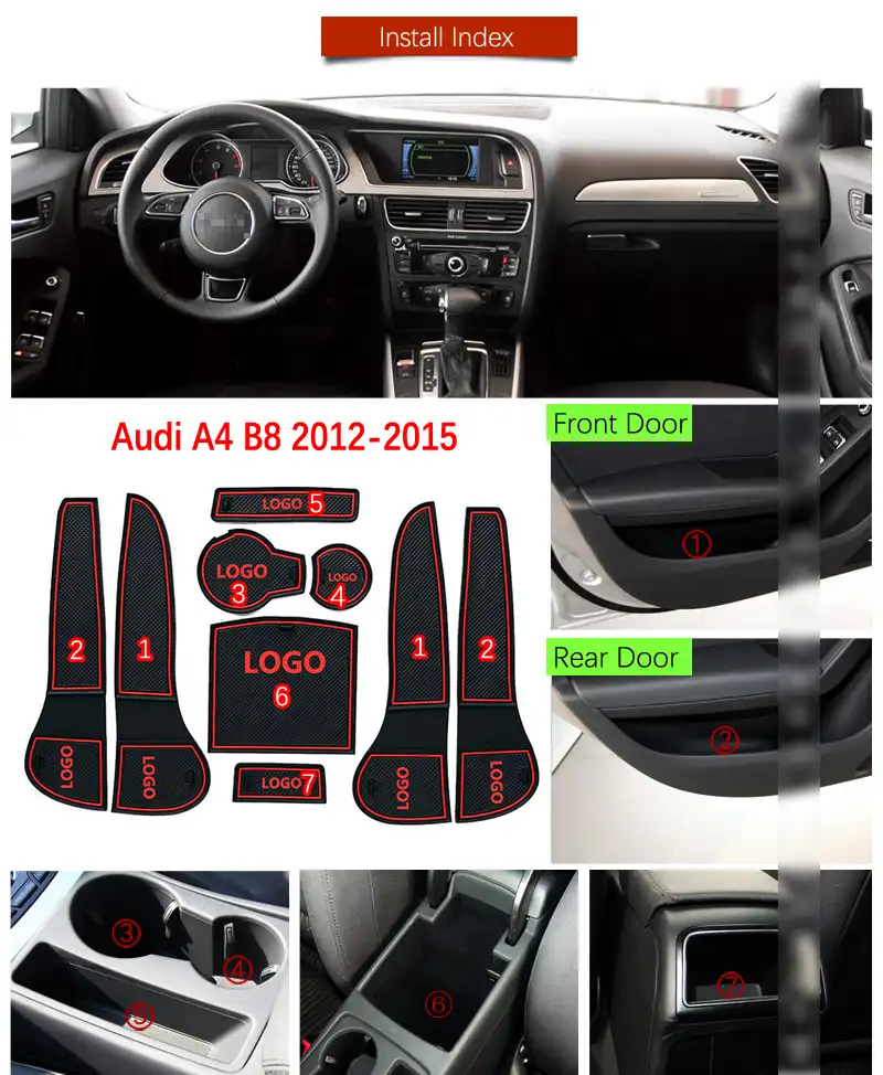 Door Groove Mat For Audi A4 B8 2012 2013 2014 2015 S Line