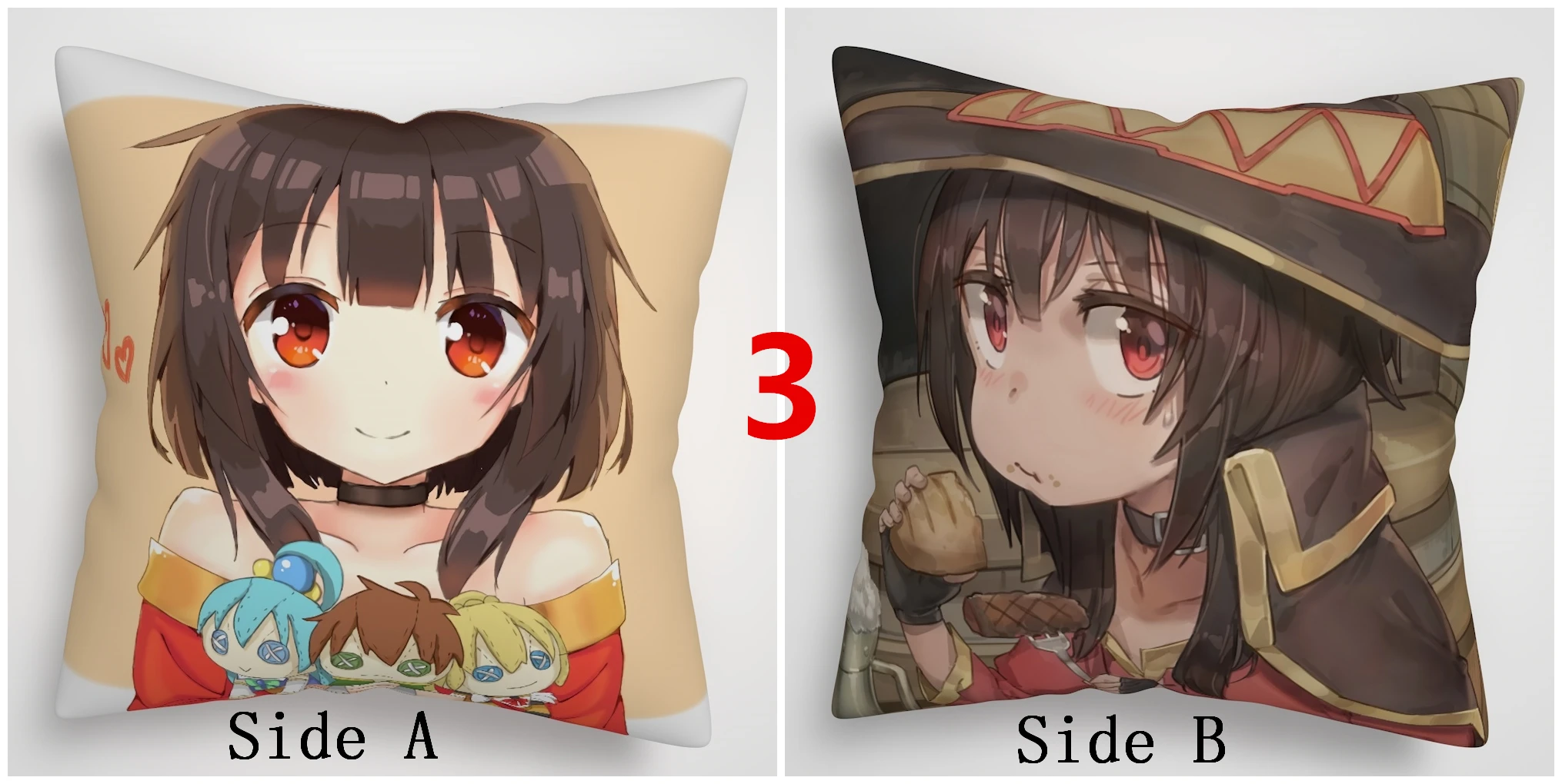 3 Suef аниме KonoSuba аниме Двусторонняя диванная подушка крышка - Цвет: 3