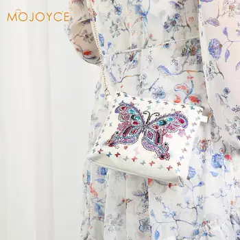 

DIY Butterfly Special Shaped Diamond Painting Leather Chain Messenger Bags Coin Purse Key chain Pendants Stitch Embroidery Gift