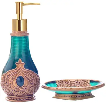 

2PCS Lotion Bottle Soap Box Set Lotion Dispenser Soap Dish Innovative European Style Hand Cleanser Bottle For Bathroom Accessor