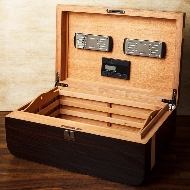 LUBINSKI испанский кедр Дерево путешествия Humidor W/увлажнитель гигрометр сигары Чехол держать 70 хьюмидор для сигар коробка для COHIBA