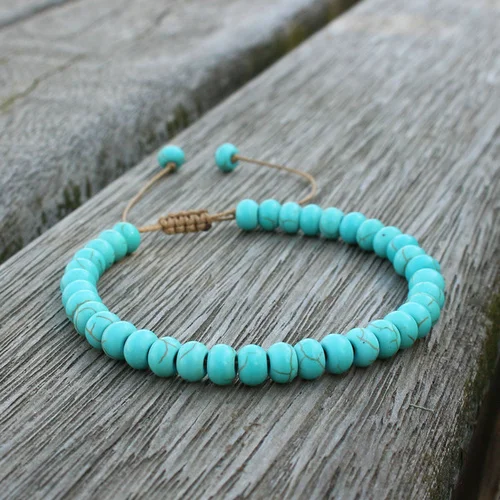 Turquoises Милый медведь модный браслет дружбы прекрасный 4*6 мм бусины «счеты» Амазонит браслеты для женщин счастливые девушки ювелирные изделия - Окраска металла: Turquoises
