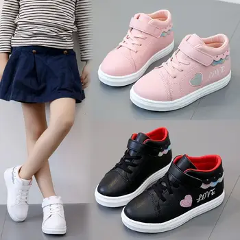 

Sneakers Toddler Soft Soled Walking Shoe Soft Sole Baby Shoes Baby Girls Casual Anti-Slip Heart Letters Print Shoesi i