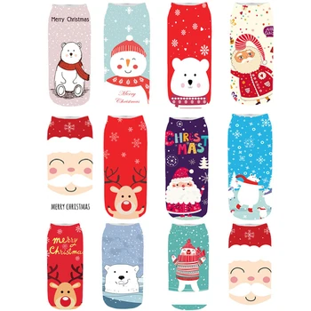 

1Pair Christmas Sock 3D Print Cartoon Funny Socks Christmas Decorations for Home Xmas Noel Navidad 2020 happy New Year Gift 2021