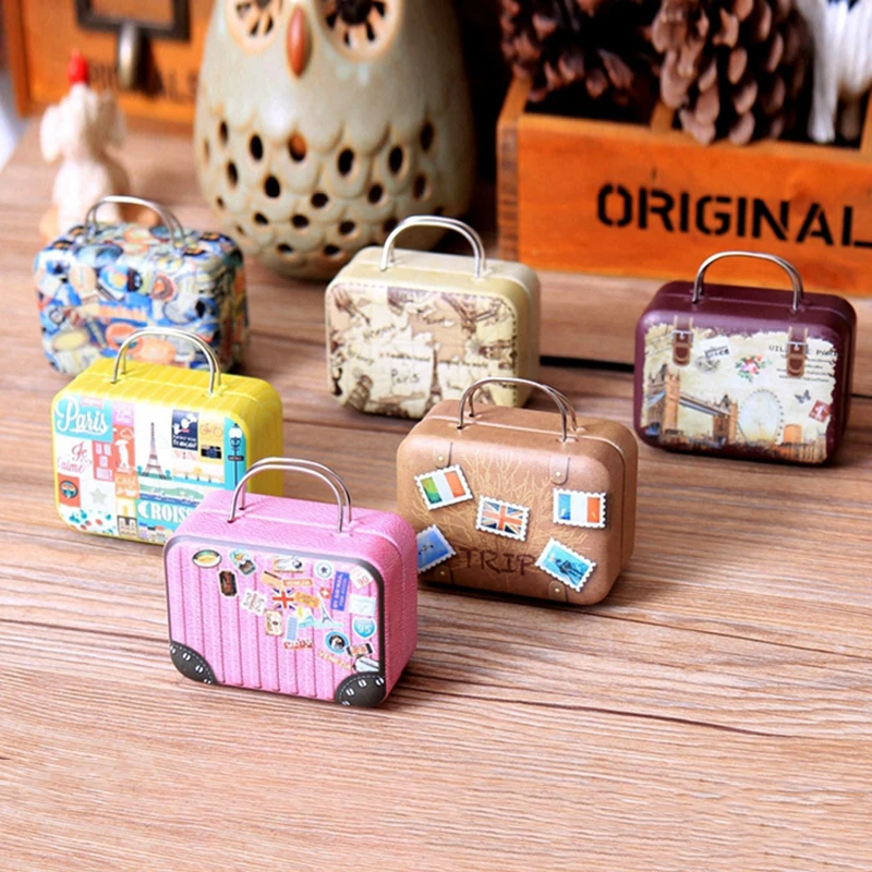 1Pc Sultry Retro Suitcase Music Box Creative Gift Mini Music Boxes Colorful Home Decoration Accessories Inimitable Musical Box