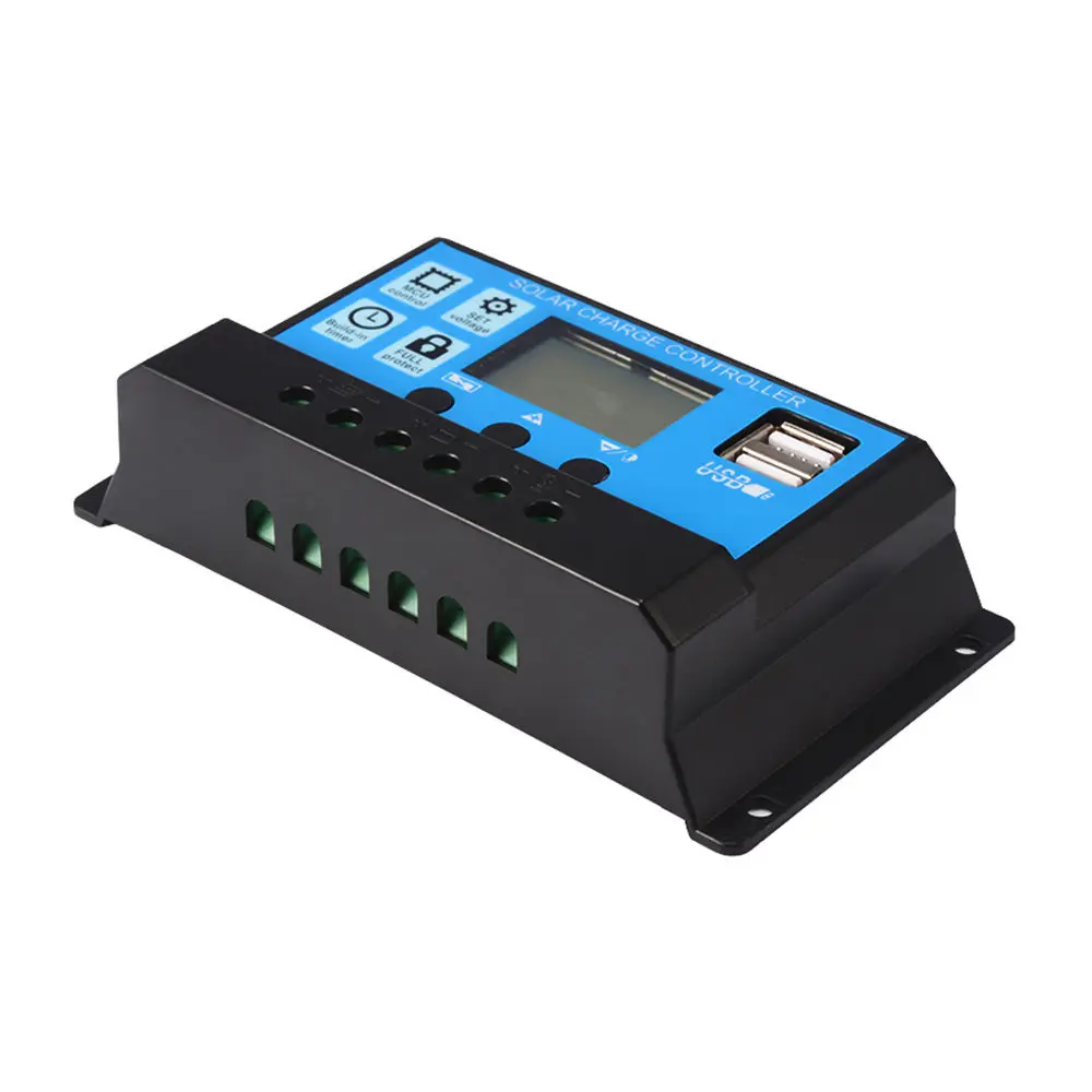 Солнечный контроллер регулятор заряда батареи 12 24V lcd PWM электрические принадлежности домашнее зарядное устройство