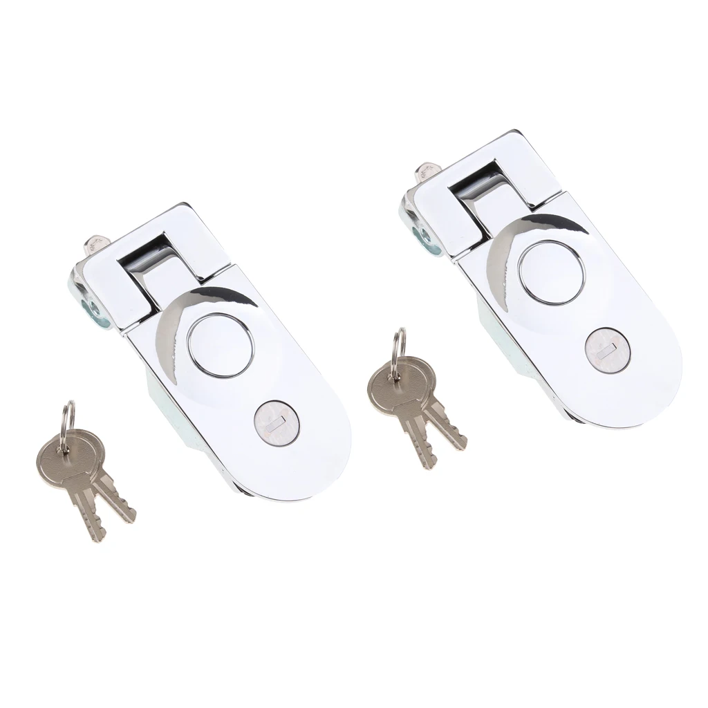 2x RV Baggage Compartment Door Lock - Flush Mount Compression Latch Key Locking w/ Keys for Boat Door Cabinet Cockpit Floor