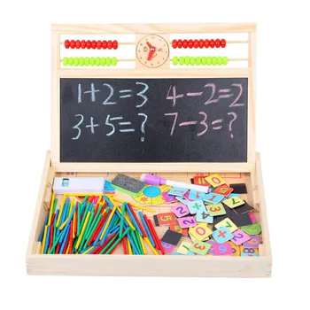 

Wooden Multifunctional Double-sided Drawing Board Learning Box Toys Kid Early Education Toy Kit FJ88
