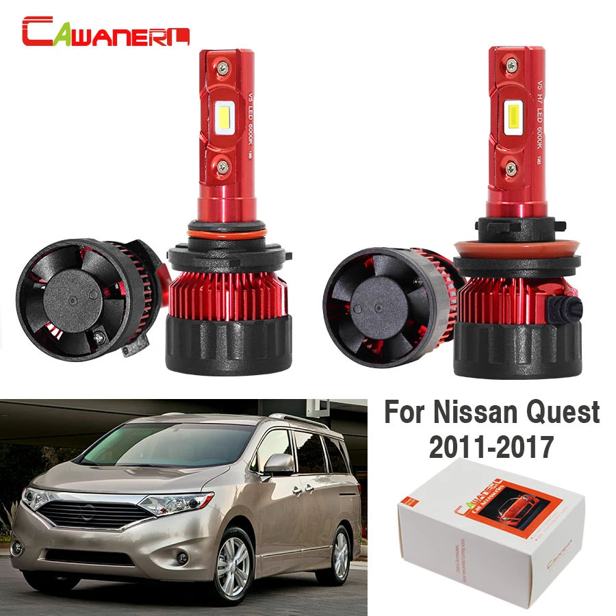 Cawanerl 4 X Автомобильный светодиодный фар высокий низкий пучок H11 9005 9000LM белый 12V для Nissan Quest 2011 2012 2013