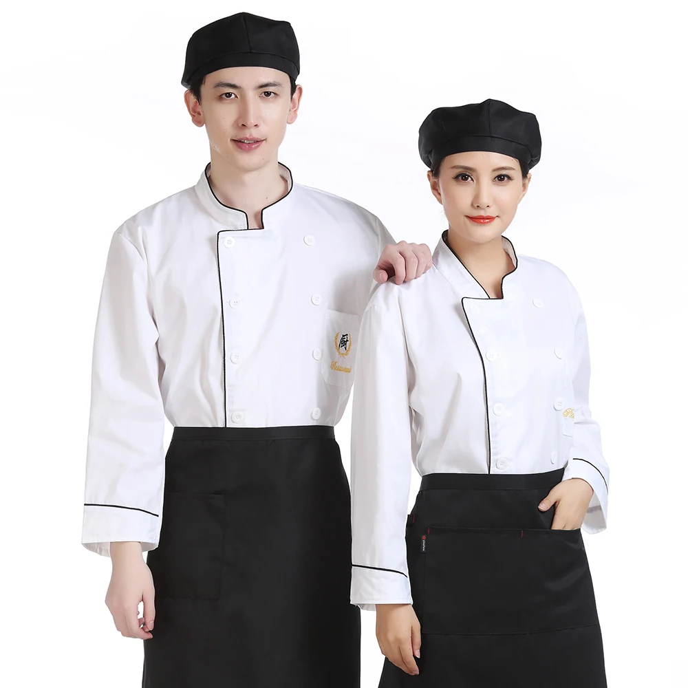 Long sleeved Chef shirt Sushi Chef coat Food service Waitress buffet restaurant kitchen work jackets new wholesale Women and men