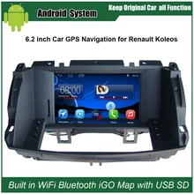 6.2 inch Android 7.1 Car GPS Navigation for Renault Koleos 2009-2014 Video Player WiFi Bluetooth Mirror-link