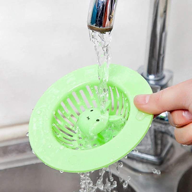 

1PC Sink Drain Colander Portable Drain Filter Plastic Sink Filter Cartoon Sink Strainer Cover Stopper Kitchen Gadgets