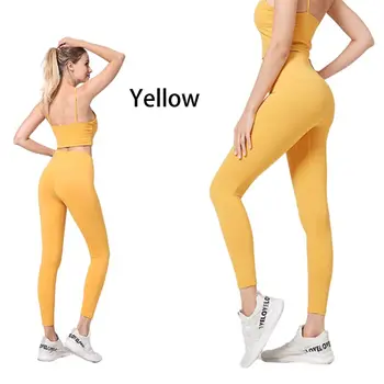 

Women Naked Feeling High Waist Yoga Leggings Matte Brushed Butt Lift Sport Pants X5XA