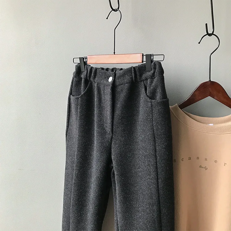 Mooirue осень Pantalon Femme Ol Haren утолщение шерстяные широкие брюки женские брюки