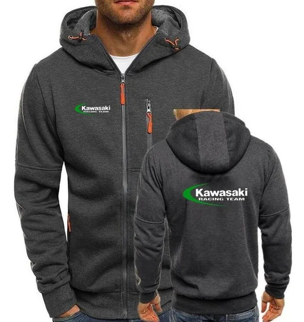 Зимнее пальто Kawasaki Moto с красным логотипом, мужские повседневные толстые теплые толстовки, мужская хлопковая куртка, повседневные толстовки для мотогонок H - Цвет: as picture