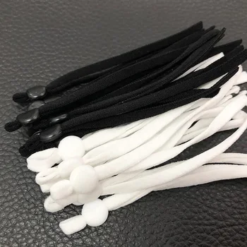 

100 PCS width 5mm Mask Elastic Band Ear band Ajustable Silicone Button Buckle Mask Band String Rope DIY Sewing Mask Material