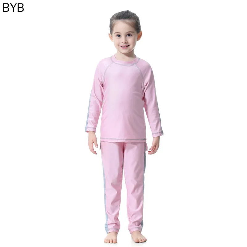 Темно синий купальник для девочек Милый скромный муслиновый купальный костюм