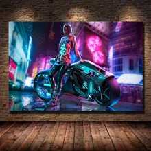 Modern Style murale Cyberpunk motocykl dziewczyna Frameles plakat dom mieszkalny dekoracja sypialni salon płótno pokoju malowanie tanie tanio Leopold CN (pochodzenie) Wydruki na płótnie Pojedyncze PŁÓTNO Wodoodporny tusz cartoon bez ramki Nowoczesne HZ16-296