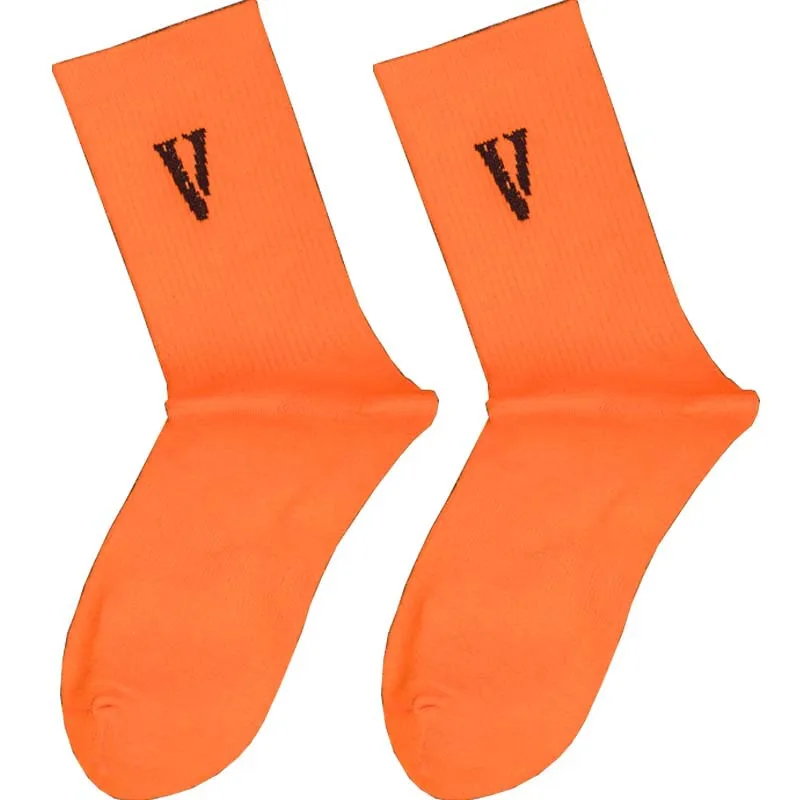 Носки женские мужские уличные V европейский и американский стиль хип-хоп стиль Универсальные осенние и зимние дышащие корейский стиль Colle