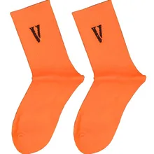 Носки женские мужские уличные V европейский и американский стиль хип-хоп стиль Универсальные осенние и зимние дышащие корейский стиль Colle