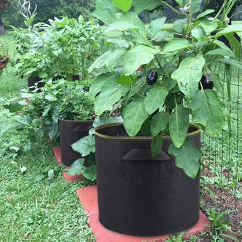 

3-50 Gallon Fabric Grow Bags Black Breathable Planter Root Pouch Container Plant Smart Pots with Handles Garden Supplies!