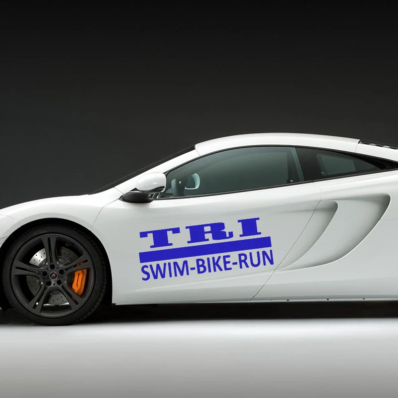 

EmpireYing 3 Size 8 Colors Triathalon Swim Bike Run Sports Loving Person Car Sticker Outdoor Sports Car Styling Vinyl Decal Gift