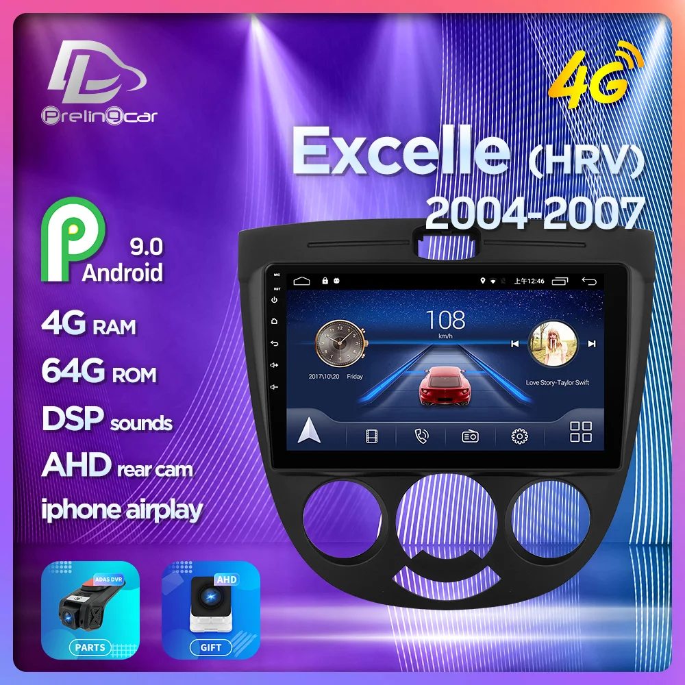 Prelingcar Android 9.0 Car Radio Multimedia Video Player Navigation GPS For Chevrolet Lacetti J200 BUICK Excelle Hrv 2004 2013