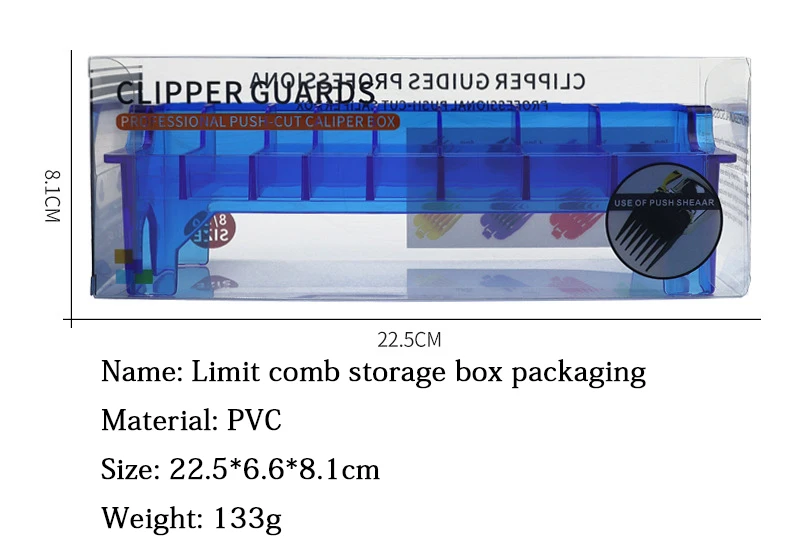 8 Grid Guide Limit Comb Cover Storage Box  Hair Clipper Rack Holder Organizer Case Salon Barber Tools，for general