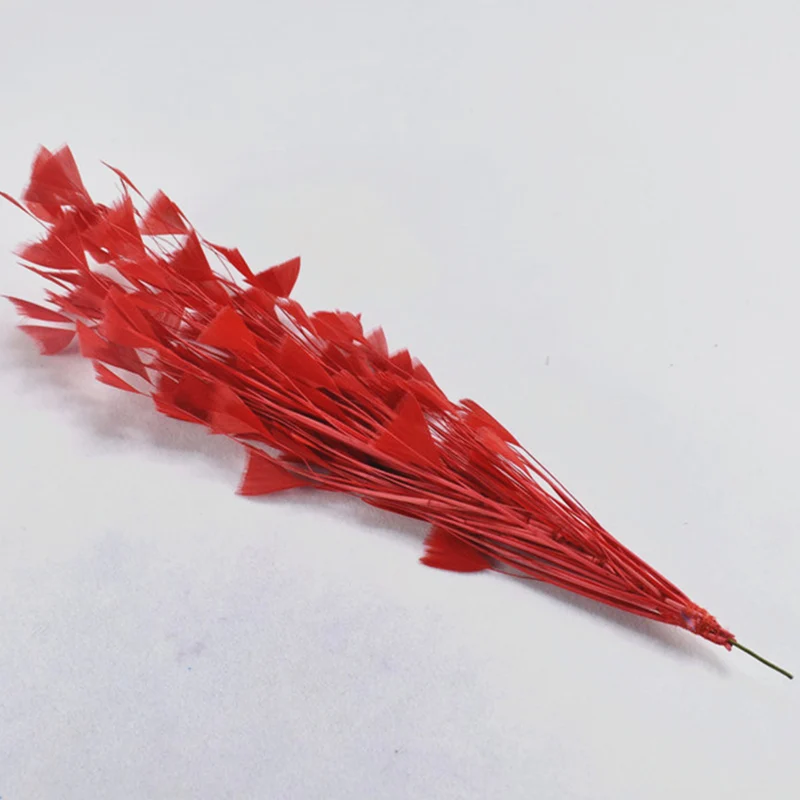 Red 1 букет, красивое гусиное перо, перья, цветы, свадебные корсажи, перья фазана, для рукоделия, головной убор, сделай сам, аксессуары для украшения дома - Цвет: Red