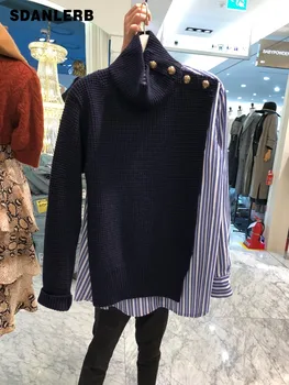 

2020 New Spring Autumn Turtle-Neck Shirt Sweater Women's Loose-Fit Fashion Wild Super Fashion Sweater Sweaters Pullovers Femme