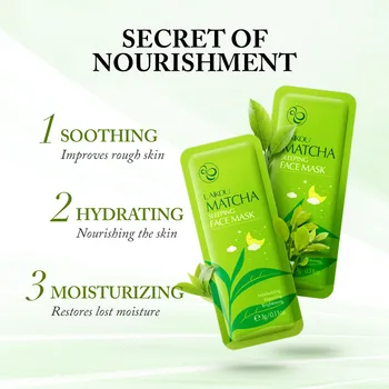 

15PCS/Bag Matcha Serum Face Sleeping Mask Hyaluronic Acid Moisturizing Facial Whitening Oil-Control Skin Care anti-aging
