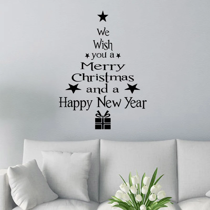 

1PCS Christmas Tree Decoration Glass Windows Wall Sticker Wall Decals Happy New Year Stickers Wallpaper Home Festival Decoration