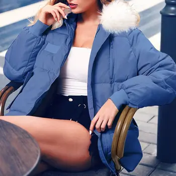 

Down Coat Winter Oversize Fur Collar Women Down Jackets Puffer Ultra Light Hooded Warm Korean Outwear Red White Black S-2XL