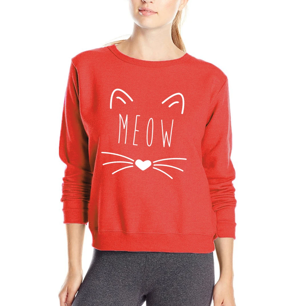 Women Hoodies Sweatshirt Animal Cats Hoodie Pullover Sweatshirts Hoodie Cat Winter Fleece Warm Crewneck Hoody Sportswear