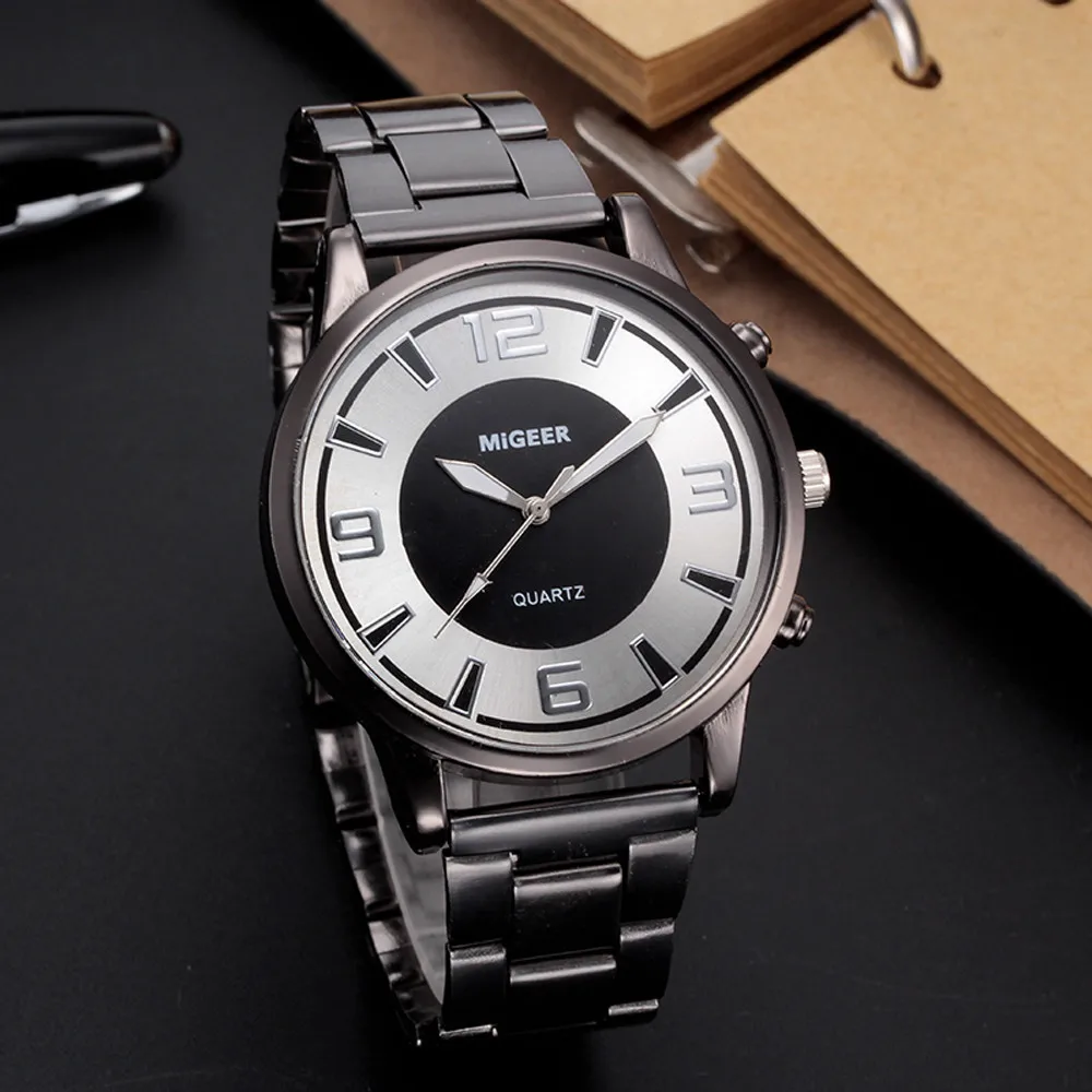 Для мужчин кварцевые часы модные мужские дизайн Нержавеющая сталь аналоговые сплава кварцевые наручные часы час. שעון גברים relogio masculino