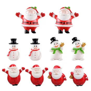 

10 Pcs Santa Claus Figurine Assorted Posture Delicate Desktop Decor Miniature Adornment for Office Living Room
