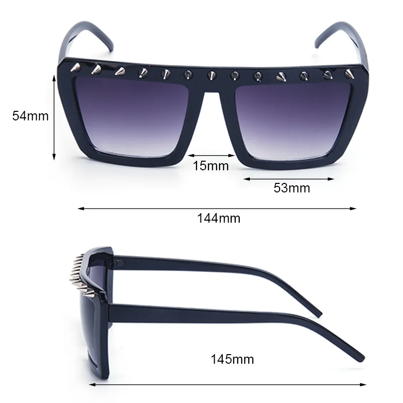 Vazrobe очки в стиле стимпанк женские мужские шипы солнцезащитные очки черные заклепки винтажные очки панк хип хоп вечерние новые готические модные