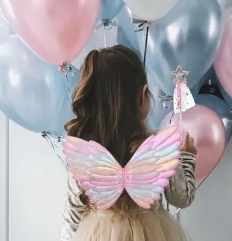 

Cute Children Costumes Performance Props Gradient Color Butterfly Princess Angel Wings Fairy Stick Kids Dress Up Playing Toys