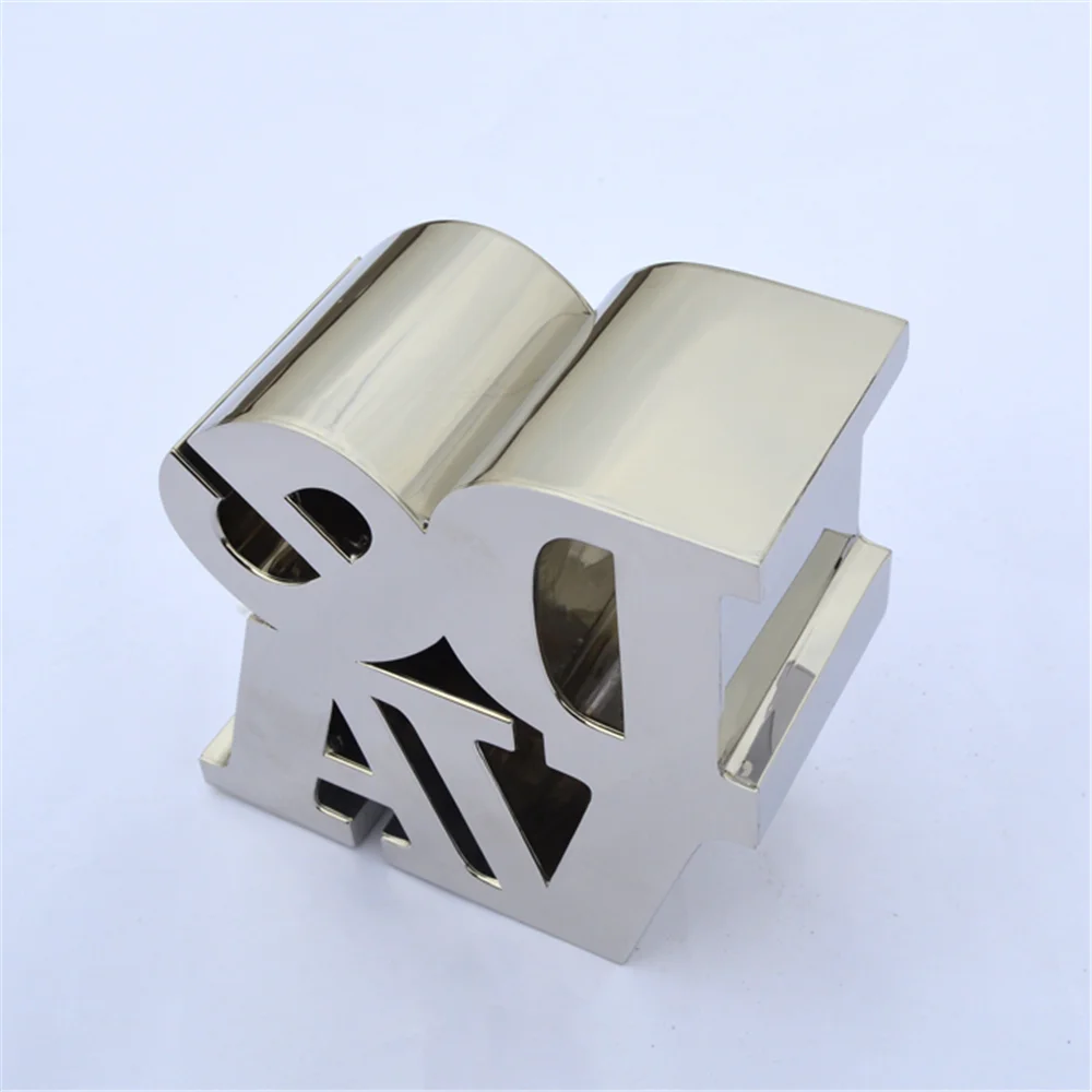 Наружная тонкая работа из нержавеющей стали с буквенным знаком зеркальная