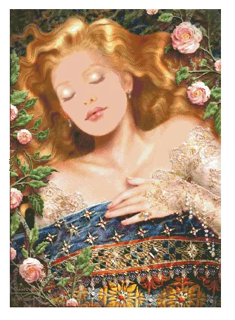 

Rose flower Sleeping Beauty Sewing kit Top Quality Embroidery Needlework 14CT Unprinted Art Cross Stitch Kits DIY Handmade Decor