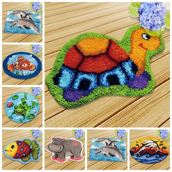 

Latch Hook Kits Diy Knooppakket Do It Yourself Almofadas Button Cushion Animals Needlework Mat Sofa Shape Cushions Animal Series