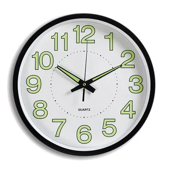 

12 Inch Luminous Silent Wall Clocks For Bedroom Living Room Simple Design Quartz Wall Hanging Clock Home Decor Without Battery