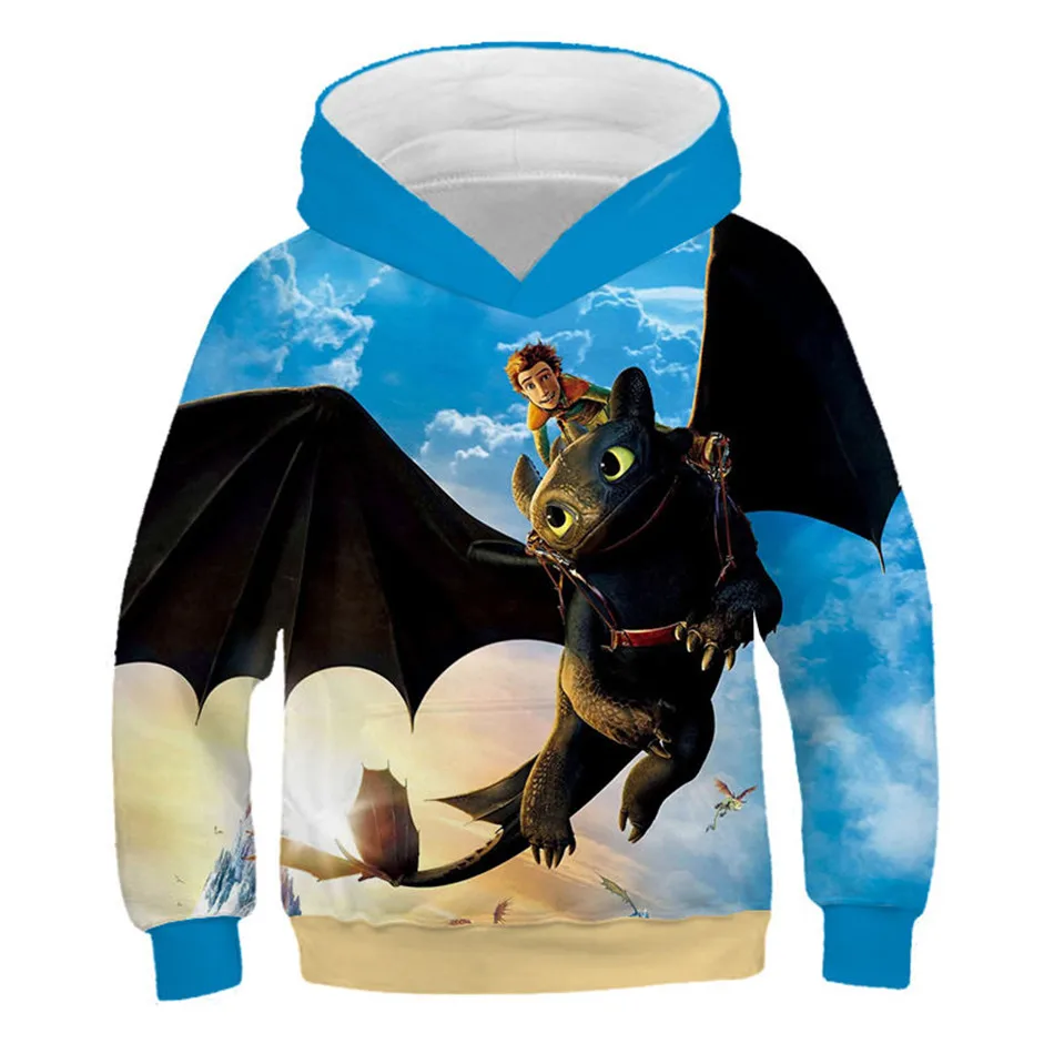 Ceny 2019 dzieci jak wytresować smoka 3D druku bluzy z kapturem chłopcy dziewczęta Anime Film śliczne bluza dzieci modna sweter ubrania topy