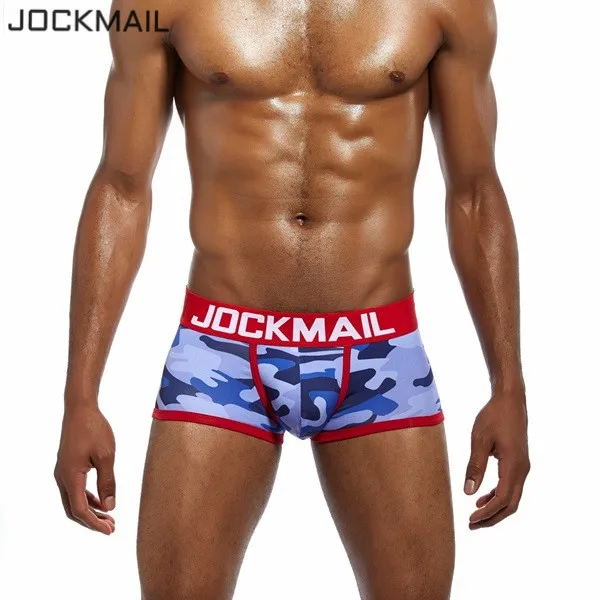 Бренд JOCKMAIL, новинка, мужское нижнее белье с камуфляжным принтом, боксеры, удобные трусы, сексуальные трусы для геев, нижнее белье для пениса