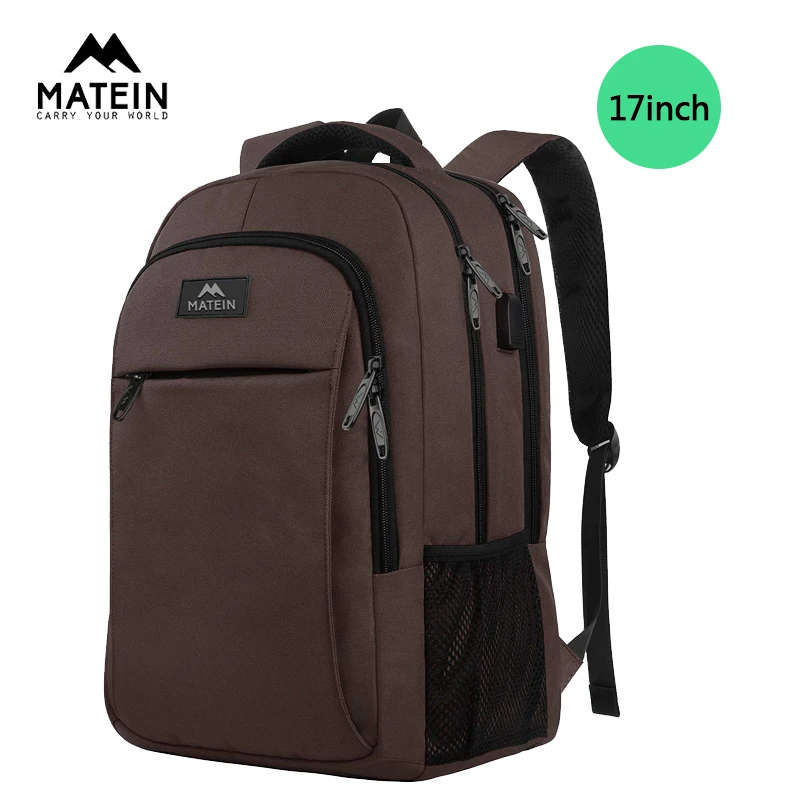 

Matein 17inch anti theft backpack for men feminina backpack laptop backpack for school students waterproof backpack with charger