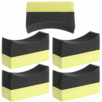 

10Pcs Car Auto Vehicle Tyre Tire Dressing Applicator Curved Foam Sponge Pads Set