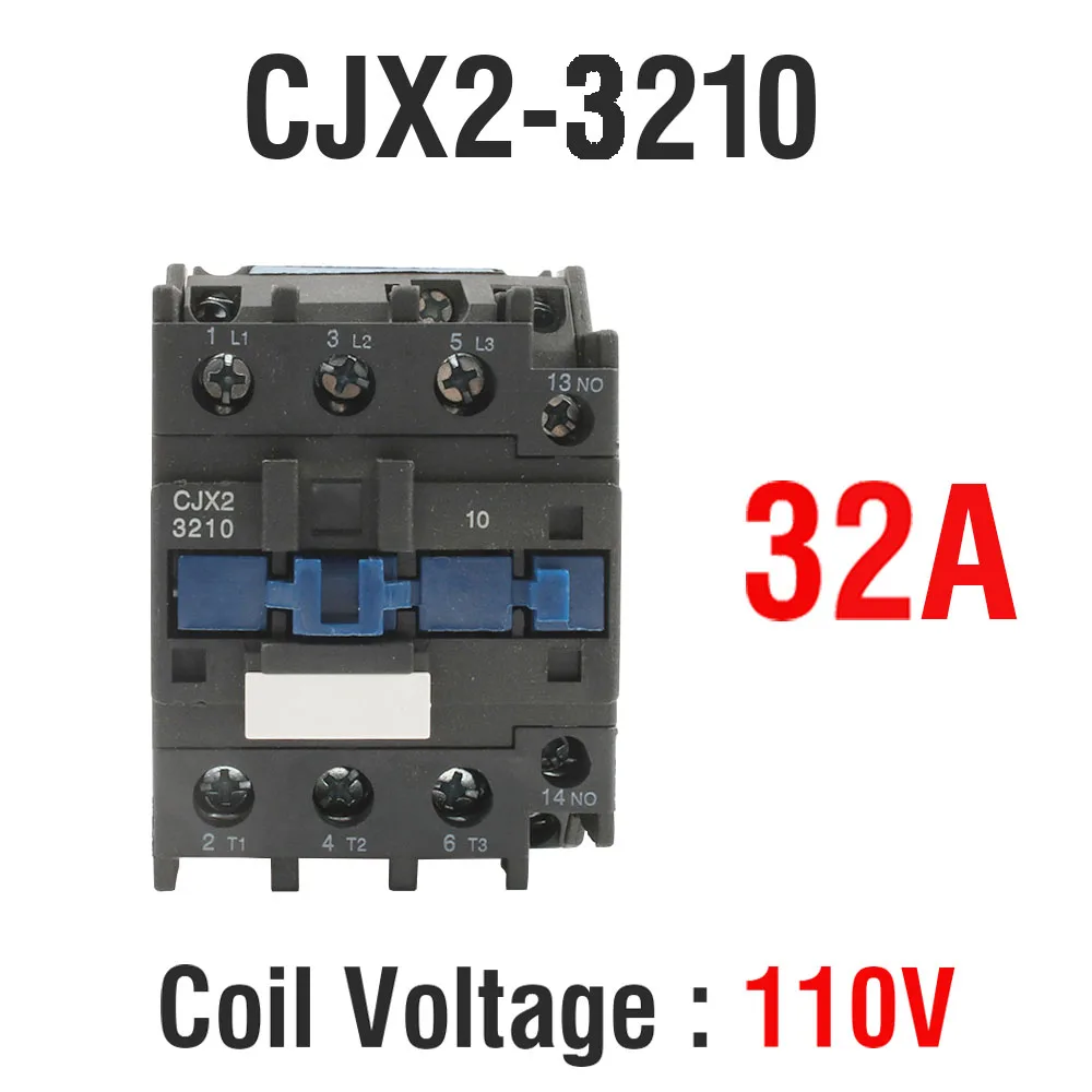 CJX2-3210 4011 5011 6511 8011 LC1 контактор переменного тока 110V ac 32A 50 Гц/60 Гц оригинальная lc1-D3210 12V 24V 36V 48V 110V 220V 380V - Цвет: CJX2-3210-110V