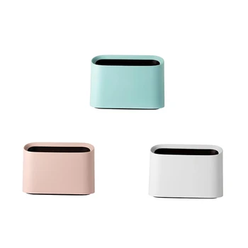 

Nordic Style Desktop Trash Can Modern Oval Shatter-Resistant Plastic Small Trash Can Wastebasket Desktop Trash Can Mini Trash Ca